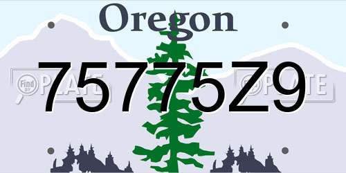 75775Z9 Oregon License Plate