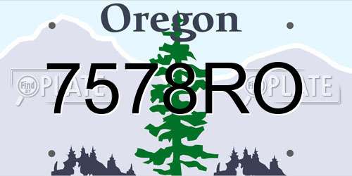 7578RO Oregon License Plate