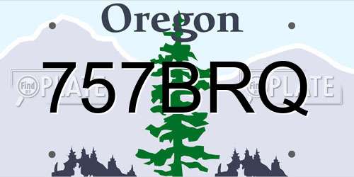 757BRQ Oregon License Plate