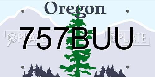 757BUU Oregon License Plate