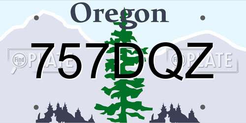 757DQZ Oregon License Plate