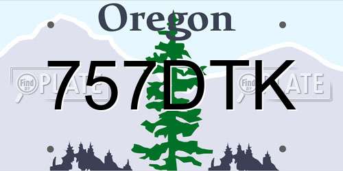 757DTK Oregon License Plate