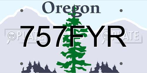 757FYR Oregon License Plate