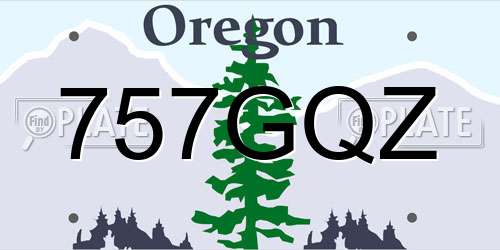 757GQZ Oregon License Plate