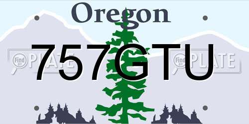 757GTU Oregon License Plate