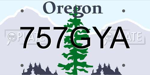 757GYA Oregon License Plate