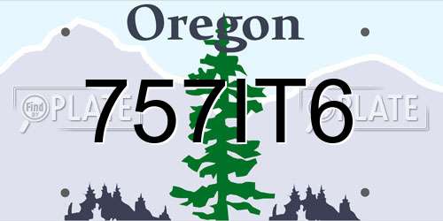 757IT6 Oregon License Plate