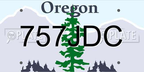 757JDC Oregon License Plate