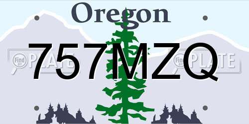 757MZQ Oregon License Plate
