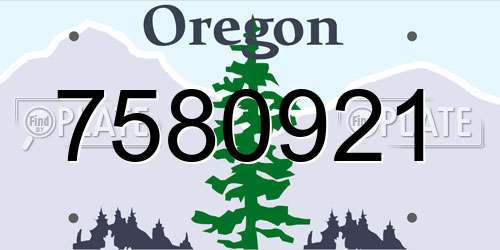 7580921 Oregon License Plate
