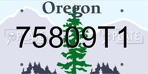 75809T1 Oregon License Plate