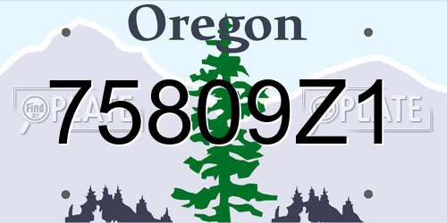 75809Z1 Oregon License Plate