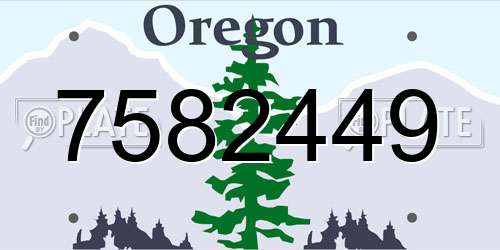 7582449 Oregon License Plate