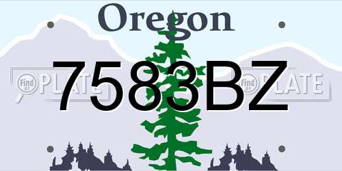 7583BZ Oregon License Plate