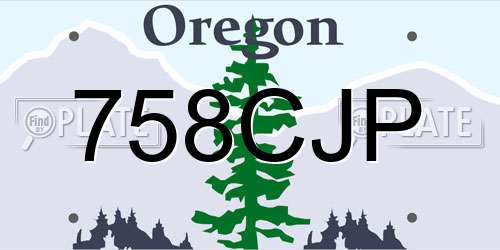 758CJP Oregon License Plate