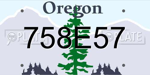 758E57 Oregon License Plate