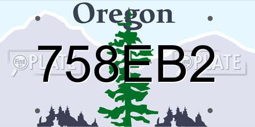758EB2 Oregon License Plate