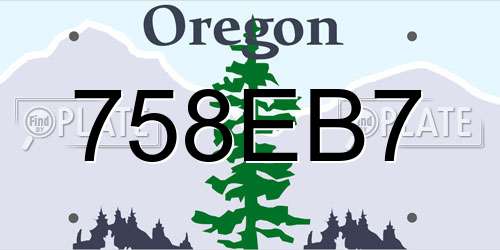 758EB7 Oregon License Plate