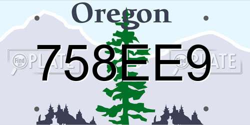 758EE9 Oregon License Plate