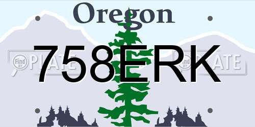 758ERK Oregon License Plate