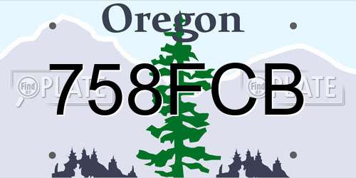 758FCB Oregon License Plate