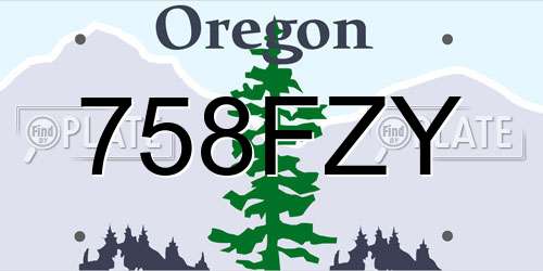 758FZY Oregon License Plate