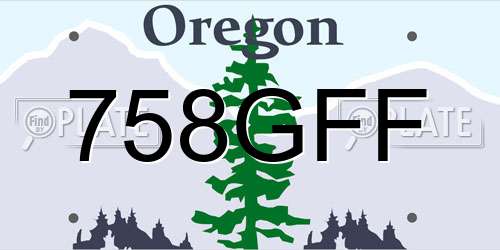 758GFF Oregon License Plate