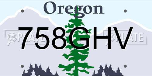 758GHV Oregon License Plate