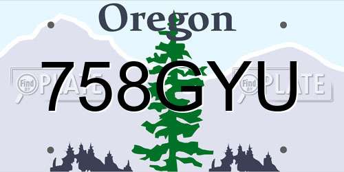 758GYU Oregon License Plate