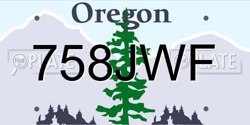 758JWF Oregon License Plate