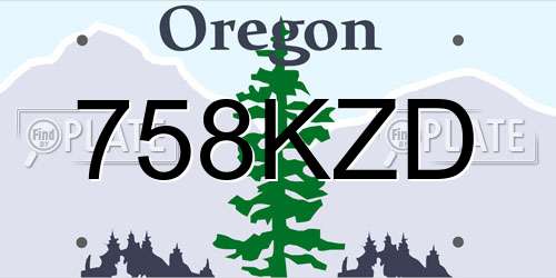 758KZD Oregon License Plate