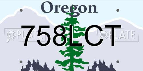 758LCT Oregon License Plate