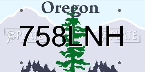 758LNH Oregon License Plate