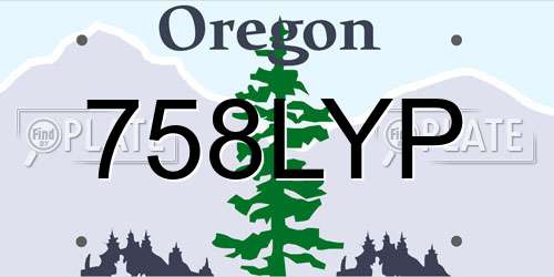 758LYP Oregon License Plate