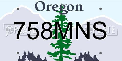758MNS Oregon License Plate
