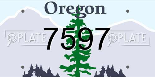 7597 Oregon License Plate