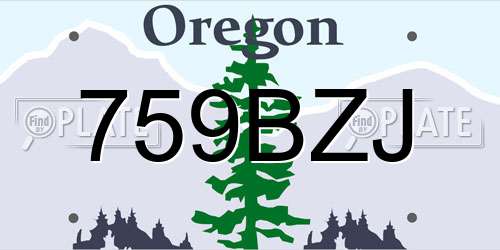 759BZJ Oregon License Plate