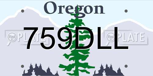 759DLL Oregon License Plate