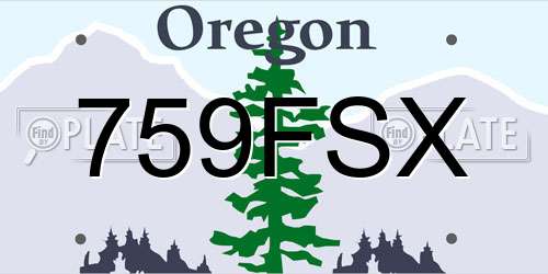 759FSX Oregon License Plate