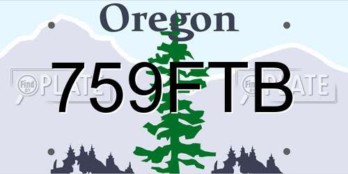759FTB Oregon License Plate