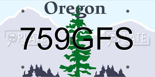 759GFS Oregon License Plate