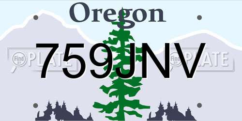 759JNV Oregon License Plate