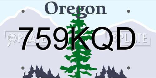 759KQD Oregon License Plate