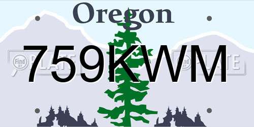 759KWM Oregon License Plate