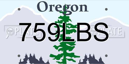 759LBS Oregon License Plate