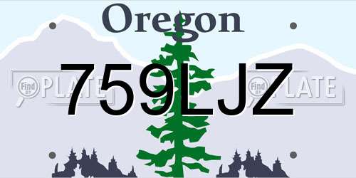 759LJZ Oregon License Plate