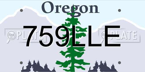 759LLE Oregon License Plate