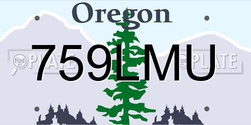 759LMU Oregon License Plate