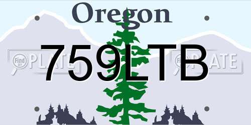 759LTB Oregon License Plate