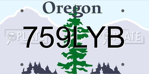 759LYB Oregon License Plate